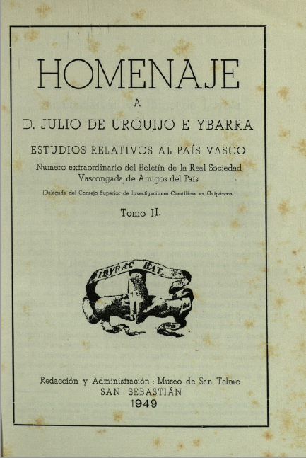 					Afficher No NUMERO EXTRAORDINARIO TOMO II (1949): HOMENAJE A D. JULIO DE URQUIJO E YBARRA
				